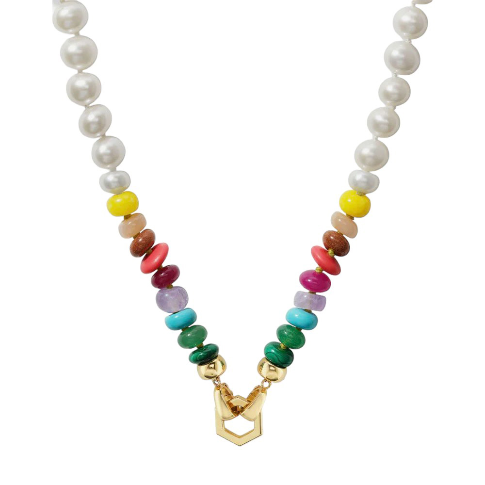Harwell Godfrey Rainbow Bead & Pearl Foundation Necklace in Yellow Gold, 18