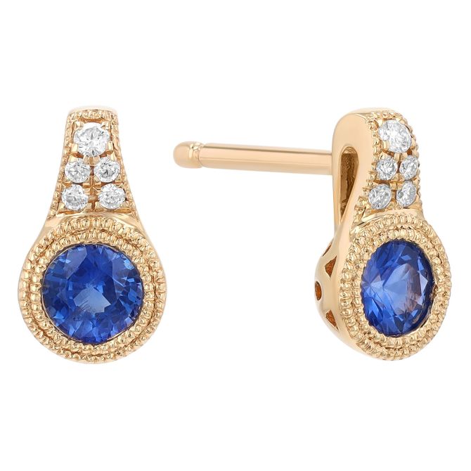 Bezel set sapphire earrings store