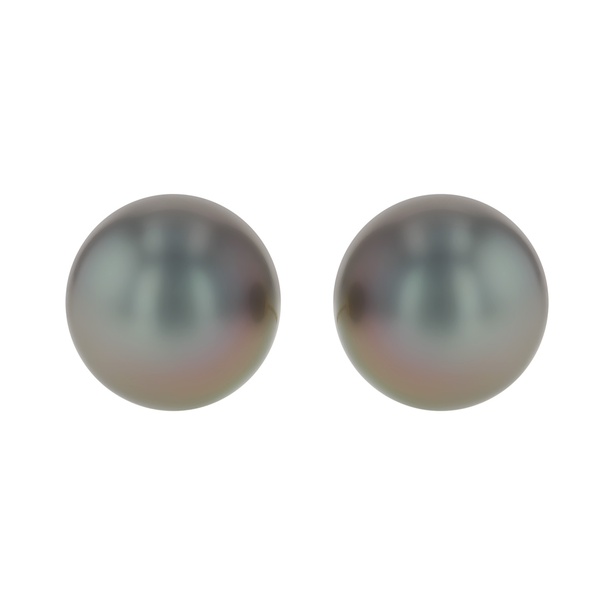 TARA Pearls Black Tahitian South Sea Cultured Pearl Stud Earrings in Yellow Gold, 9-10 mm