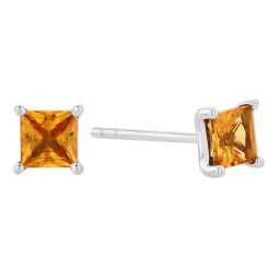 Silver Sapphire Rhinestone Rondelle Pierced Stud Earrings 4712