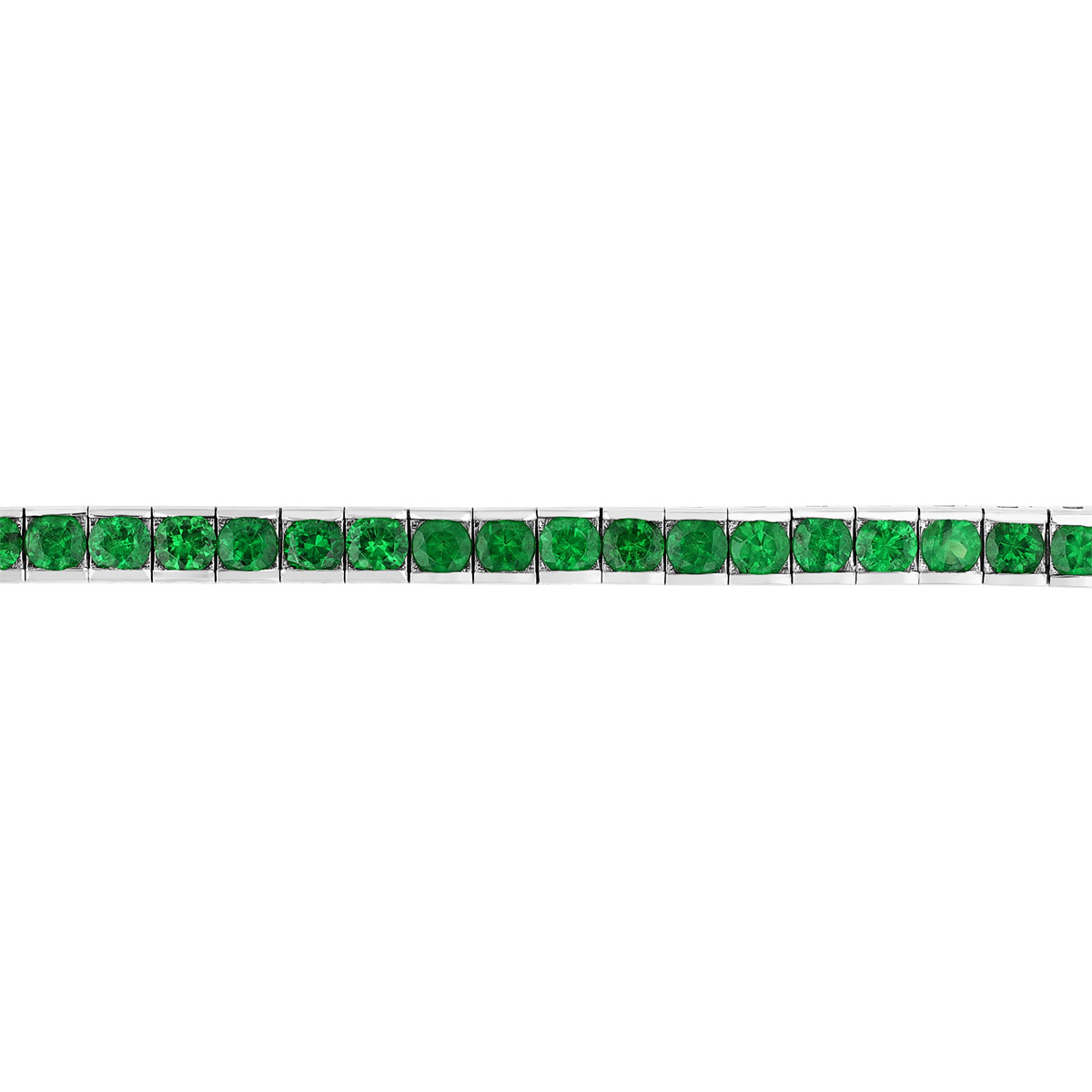 Princess Cut Tsavorite Garnet Tennis Bracelet in Yellow Gold, 7