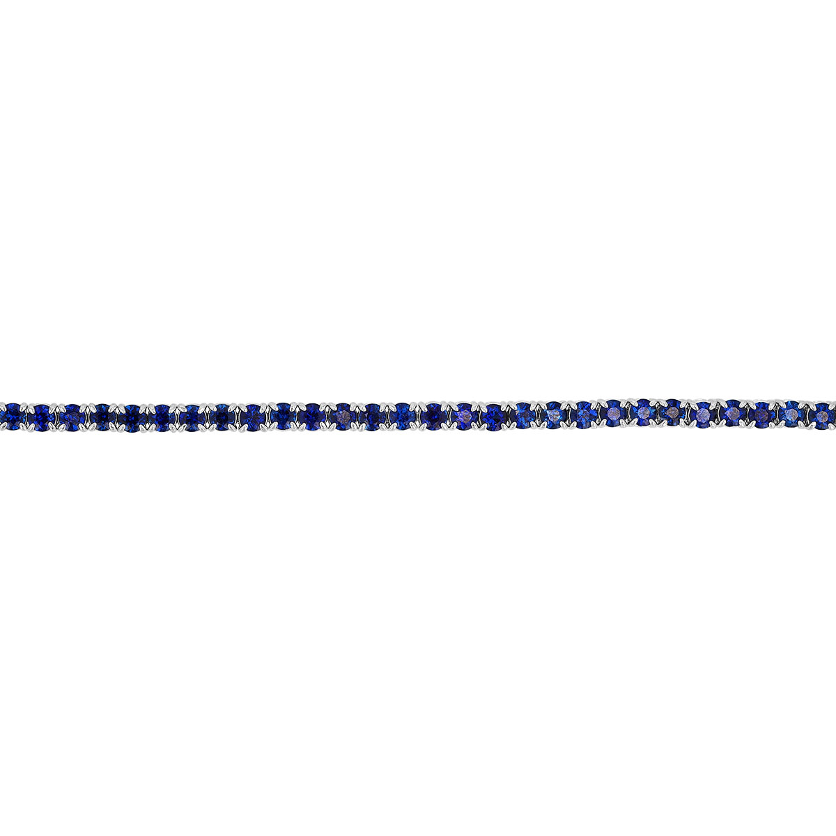 Round Sapphire Tennis Bracelet in White Gold, 7