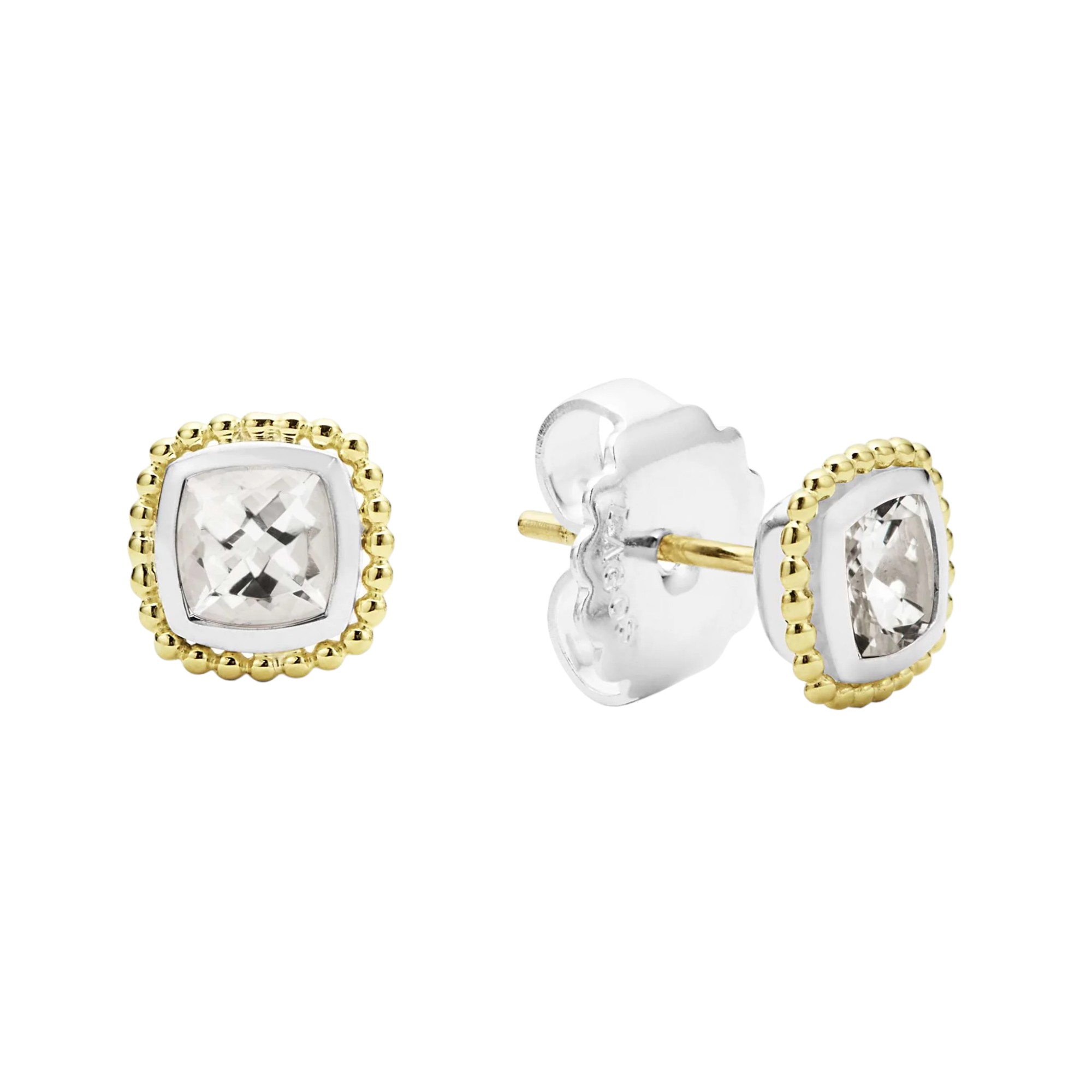 LAGOS Rittenhouse Two-Tone White Topaz Stud Earrings