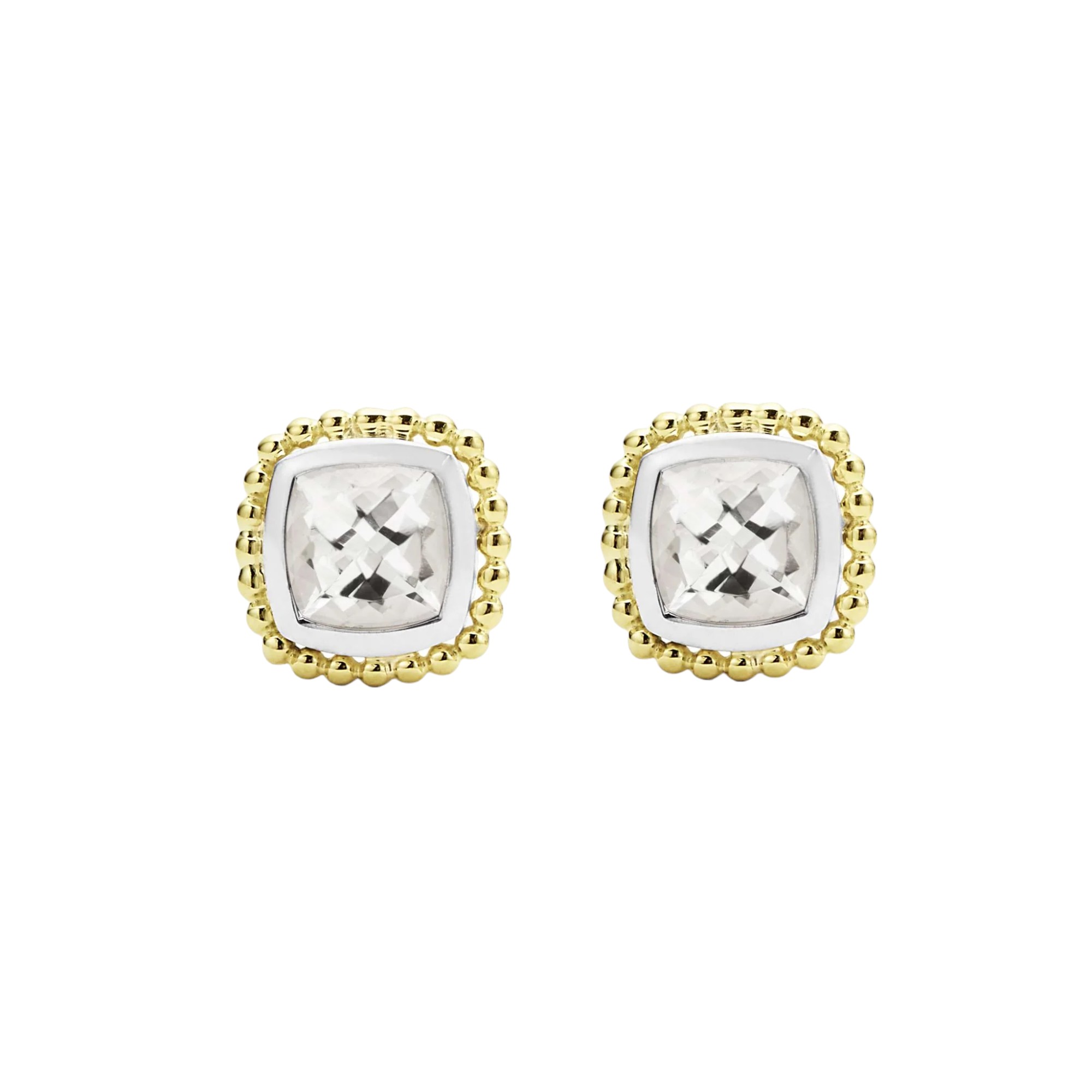 LAGOS Rittenhouse Two-Tone White Topaz Stud Earrings