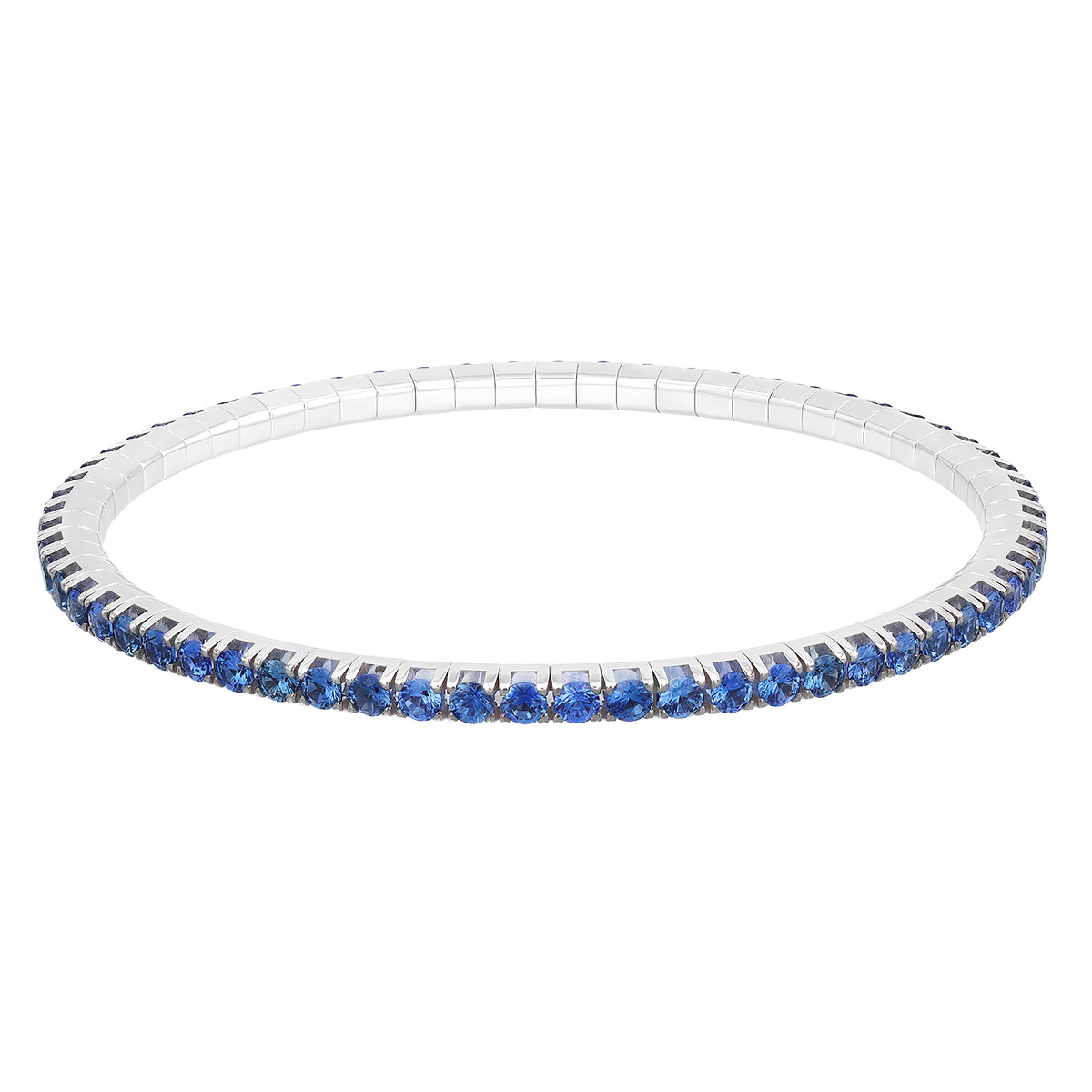 Demeglio Extensible Sapphire Stretch Bracelet in White Gold