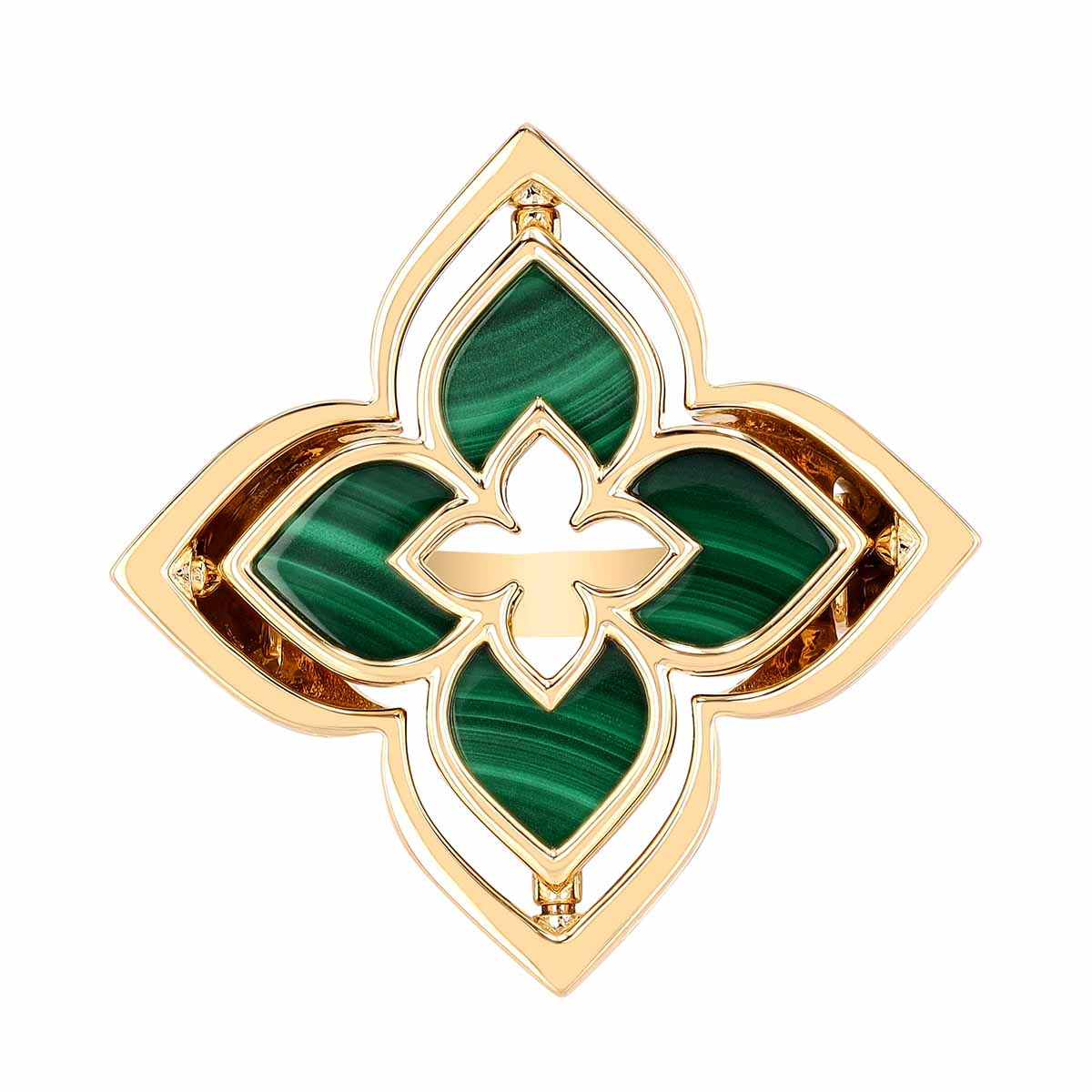 Roberto Coin Venetian Princess Pirouette Diamond & Malachite Ring in Rose Gold