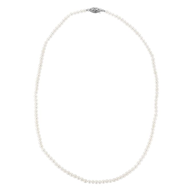 TARA Pearls White 3-3.5 mm Cultured Pearl Strand Necklace in White Gold, 17"