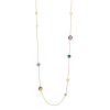 Mixed Gemstone Bezel Set Station Necklace in Yellow Gold