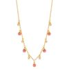Marika Tourmaline & Diamond Bezel Set Dangle Station Necklace in Yellow Gold, 17"
