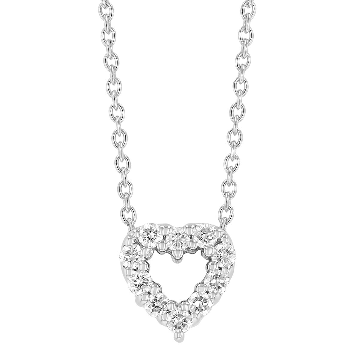 Roberto Coin Diamond & Pink Sapphire Reversible Heart Pendant in White Gold, 18'