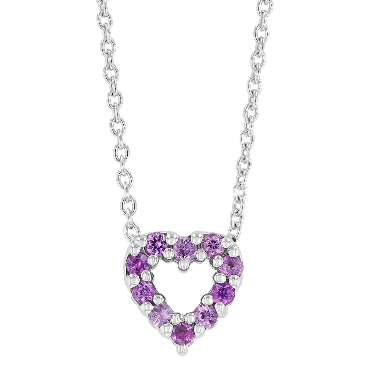 Roberto Coin Diamond & Pink Sapphire Reversible Heart Pendant in White Gold, 18'