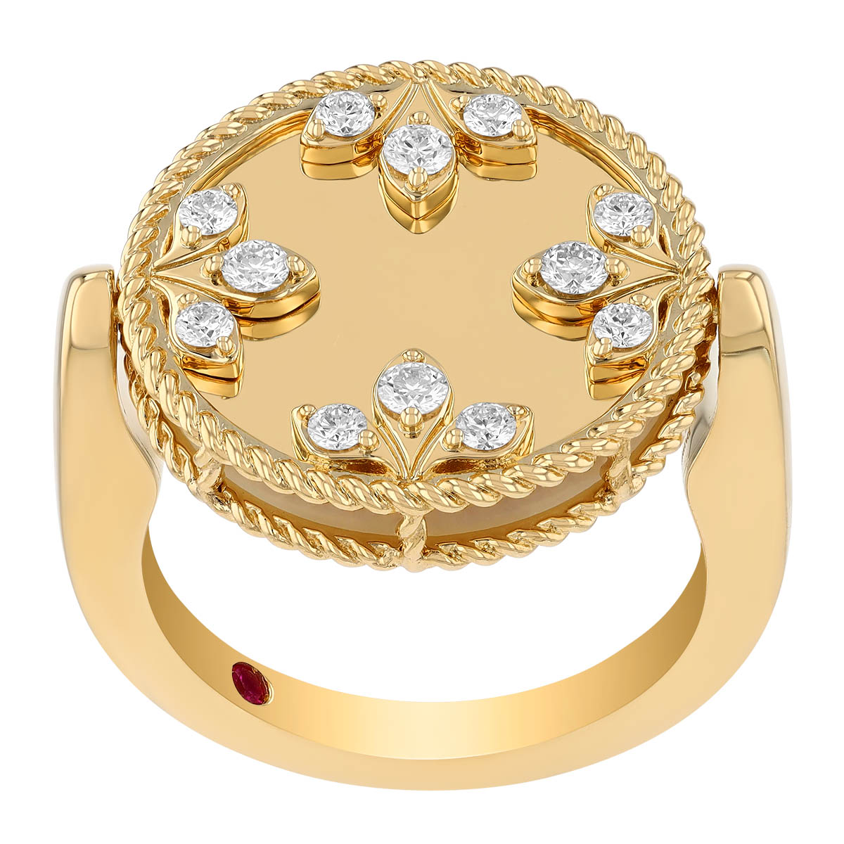 Roberto Coin Yellow Gold Medallion Double-Sided Ring with