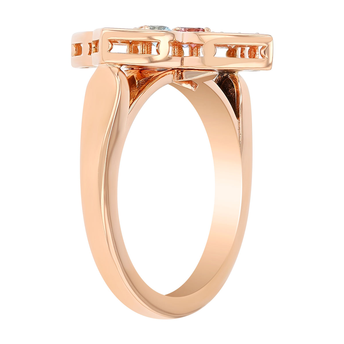 Roberto Coin Venetian Princess Carnival Multiple Gemstone & Diamond Ring in Rose Gold