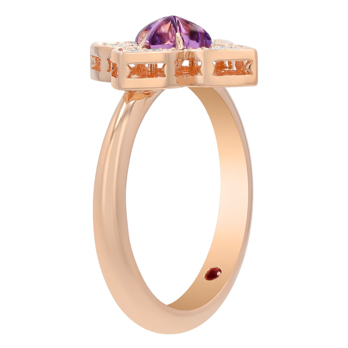 Roberto Coin Venetian Princess Carnival Amethyst & Diamond Ring in Rose Gold