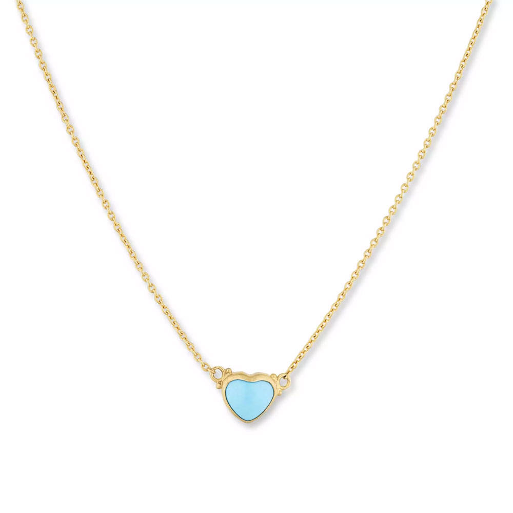 Lika Behar My Love Heart Cabochon Turquoise Necklace in Yellow Gold, 18