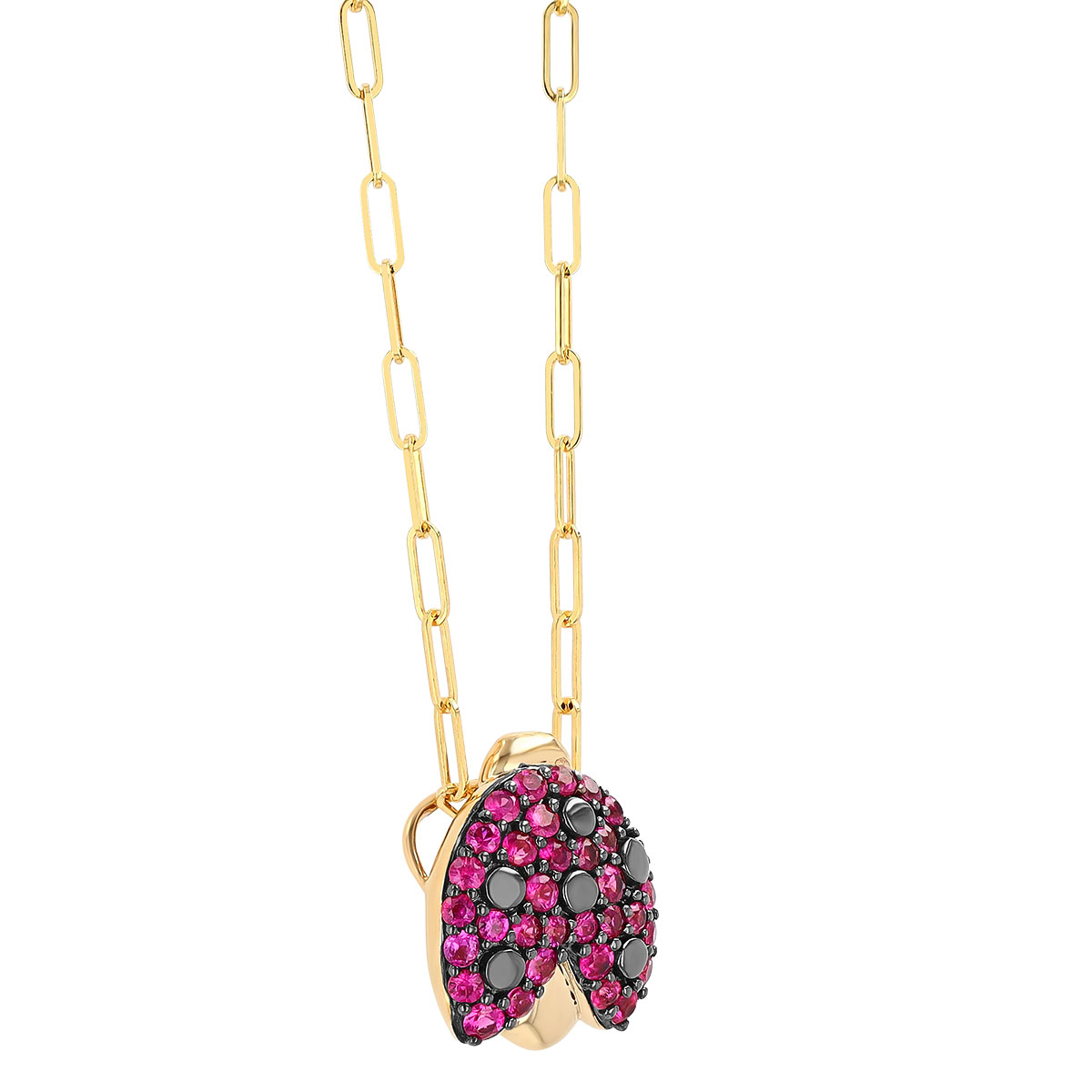 Phillips House Ruby Pavé Ladybug Pendant in Yellow Gold, 18