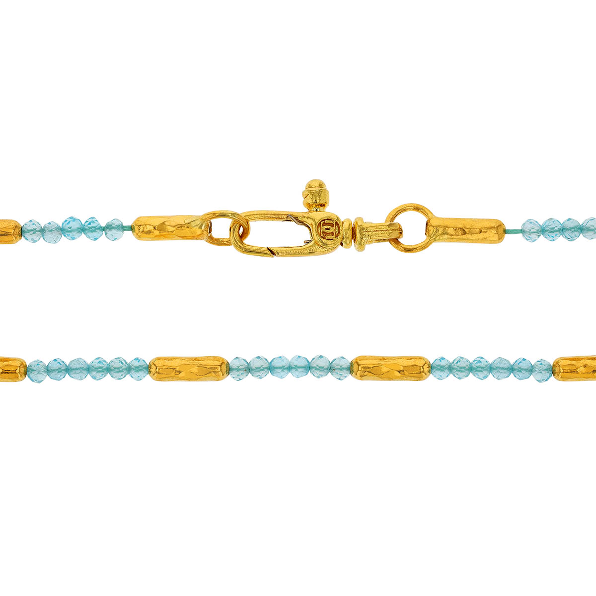 Gurhan Blue Apatite & 24K Yellow Gold Bead Necklace, 18