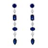 Multi-Shape Sapphire & Diamond Dangle Earrings in Yellow Gold