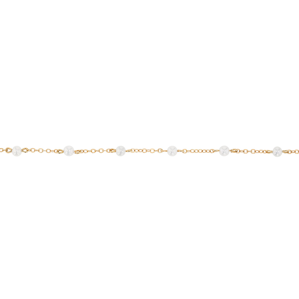 Freshwater Cultured Pearl Station Bracelet in Yellow Gold, 7