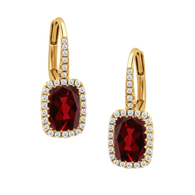 Cushion cut garnet earrings hotsell