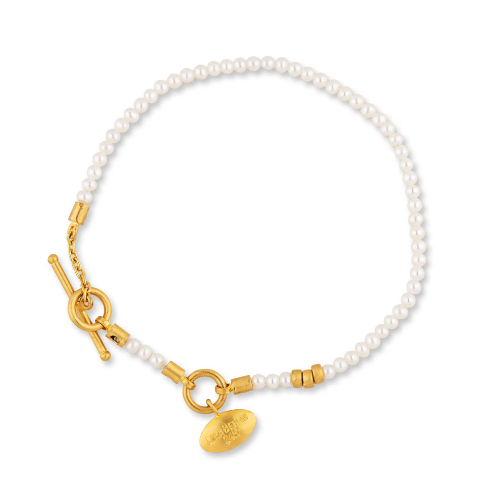 Lika Behar Sarah Cultured Pearl & Yellow Gold Bead Strand Bracelet, 7