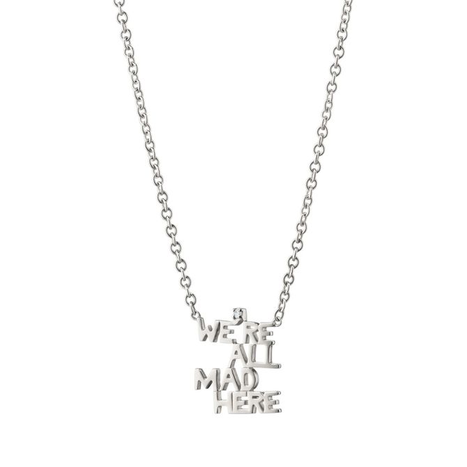 Monica Rich Kosann "We're All Mad Here" Sterling Silver Necklace with White Sapphire Accent, 18"