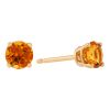 Round Citrine Stud Earrings in Yellow Gold, 5 mm