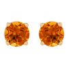 Round Citrine Stud Earrings in Yellow Gold, 5 mm