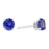 Round Tanzanite Stud Earrings in White Gold, 5 mm