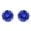 Round Tanzanite Stud Earrings in White Gold, 5 mm