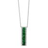 Princess Cut Tsavorite Garnet & Diamond Channel Set Vertical Bar Pendant in White Gold