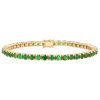 Tsavorite Garnet Tennis Bracelet in Yellow Gold, 7"