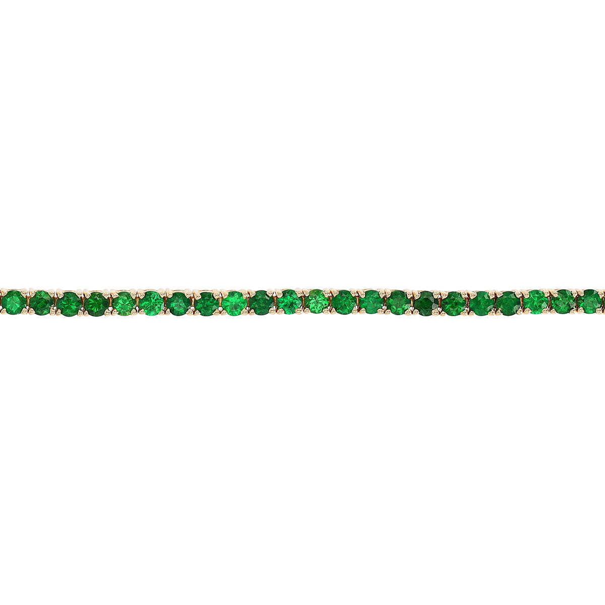 Tsavorite Garnet Tennis Bracelet in Yellow Gold, 7