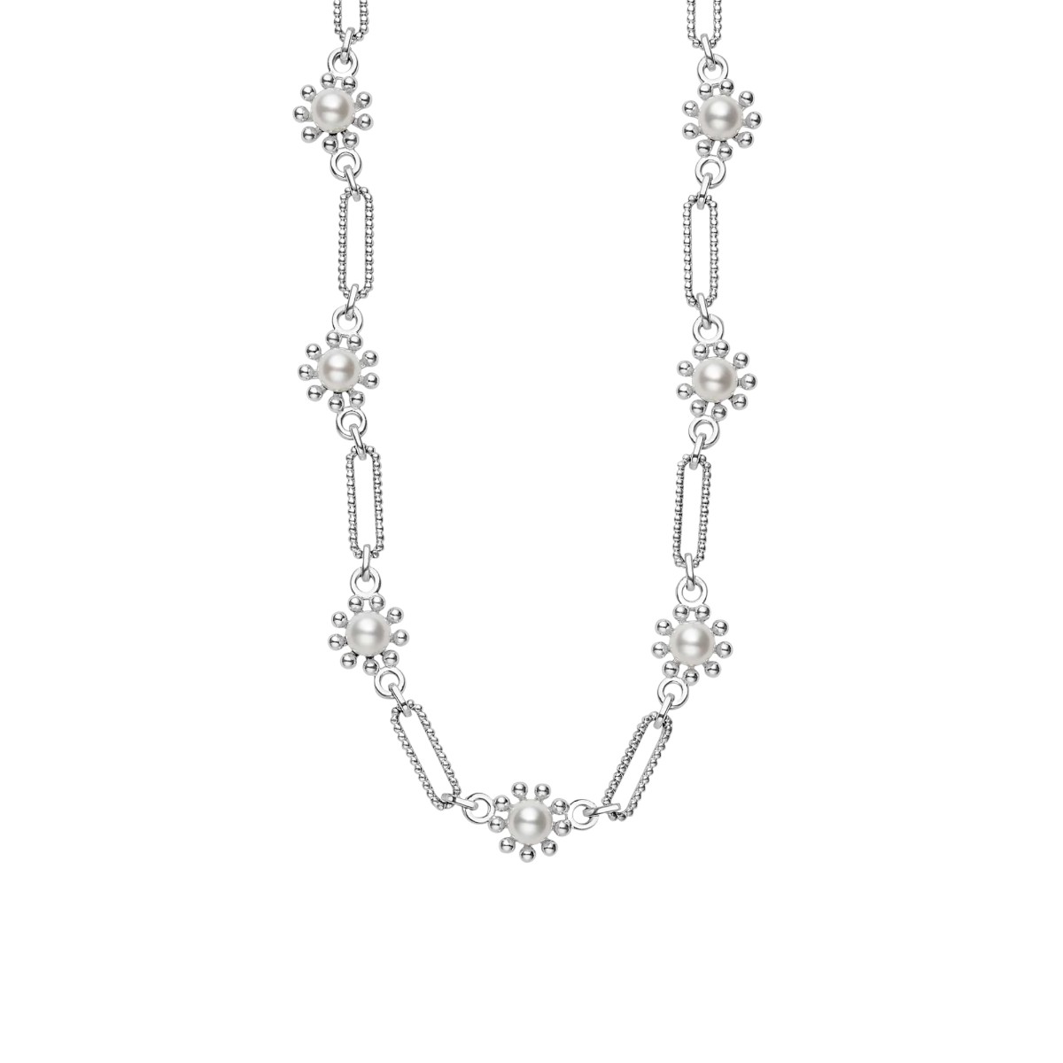 Lagos Luna Fleur Pearl Link Necklace