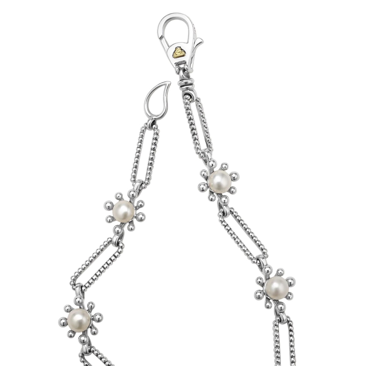 Lagos Luna Fleur Pearl Link Bracelet, Medium