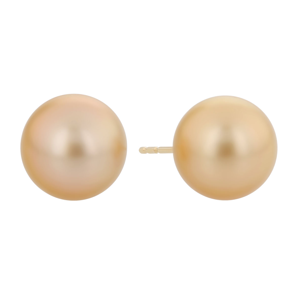 TARA Pearls Golden South Sea Cultured Pearl Stud Earrings in Yellow Gold, 9-10 mm