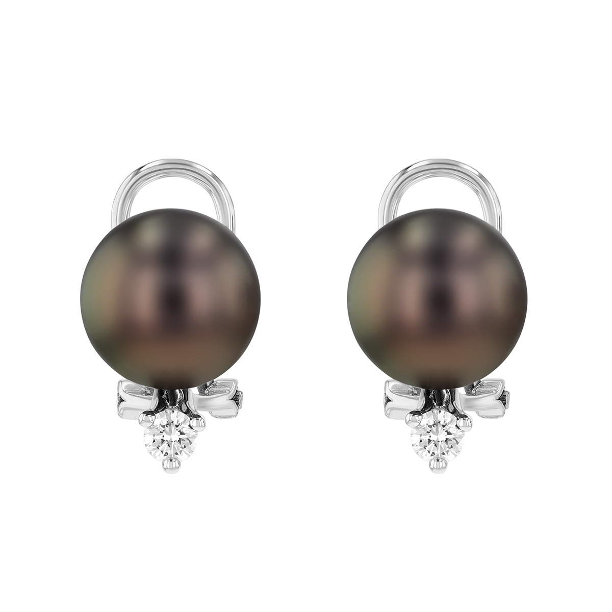 TARA Pearls Tahitian South Sea Cultured Pearl & Diamond Drop Stud Earrings in White Gold, 10-11 mm