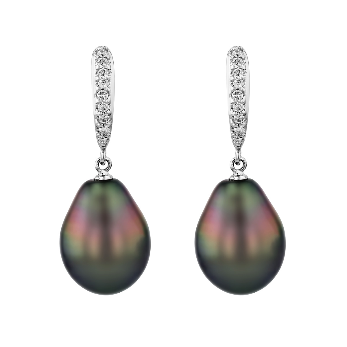 TARA Pearls Tahitian South Sea Cultured Pearl & Diamond Dangle Earrings in White Gold
