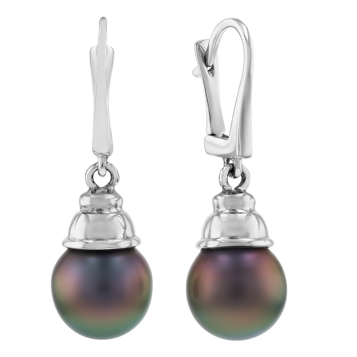 TARA Pearls Tahitian South Sea Cultured Pearl Dangle Earrings in White Gold, 9-10 mm