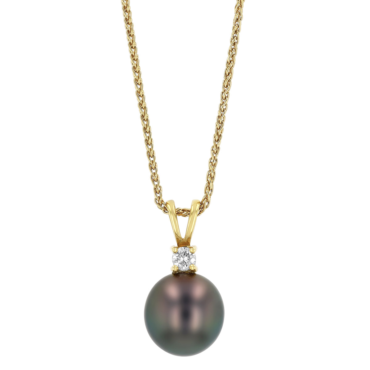 TARA Pearls Tahitian South Sea Cultured Pearl & Diamond Pendant in Yellow Gold, 18