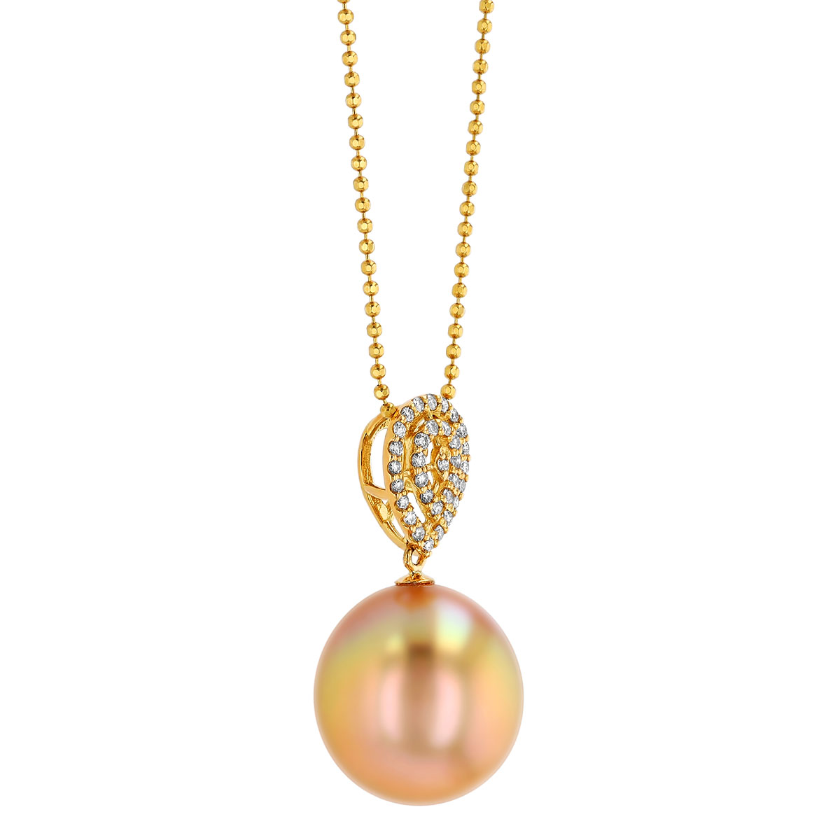 TARA Pearls Golden South Sea Cultured Pearl & Diamond Pendant in Yellow Gold, 18