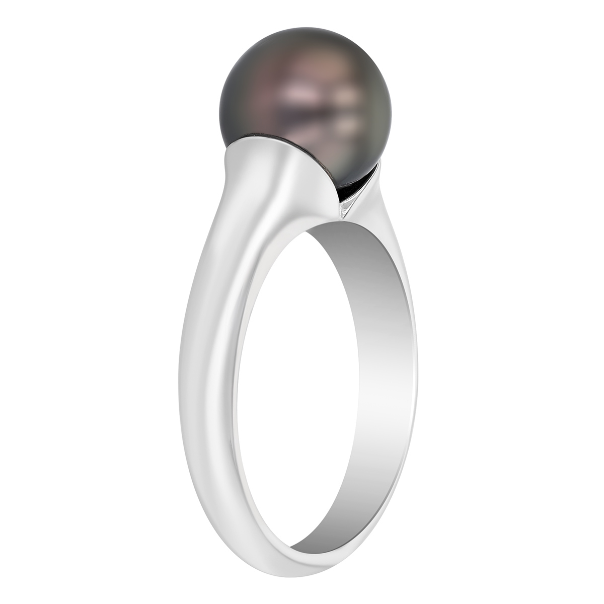 TARA Pearls Tahitian South Sea Cultured Pearl Ring in White Gold, 9-10 mm