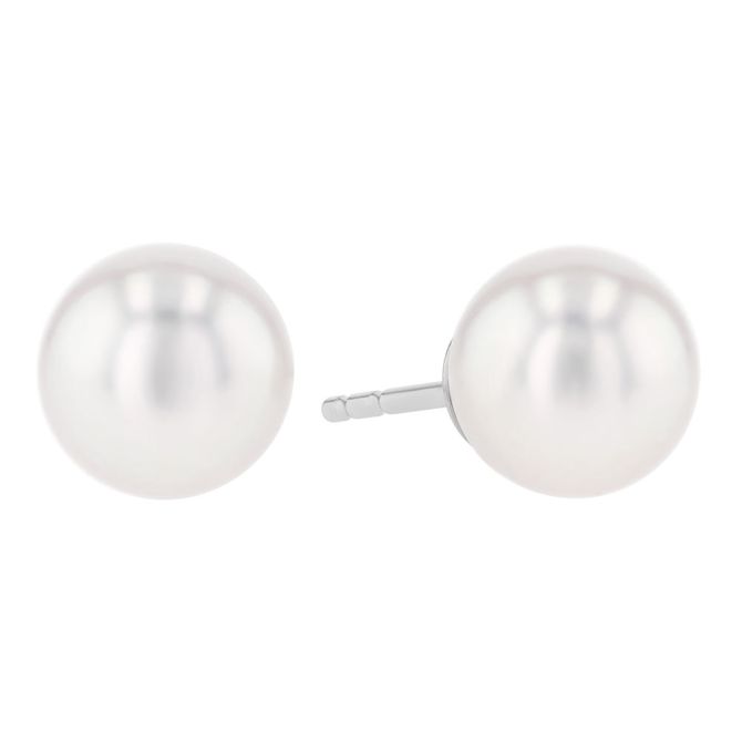 TARA Pearls Cultured Pearl Stud Earrings in White Gold, 8-8.5 mm