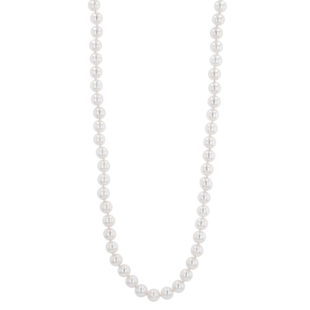 TARA Pearls White Cultured Pearl Strand Necklace in White Gold, 6.5-7 mm, 18