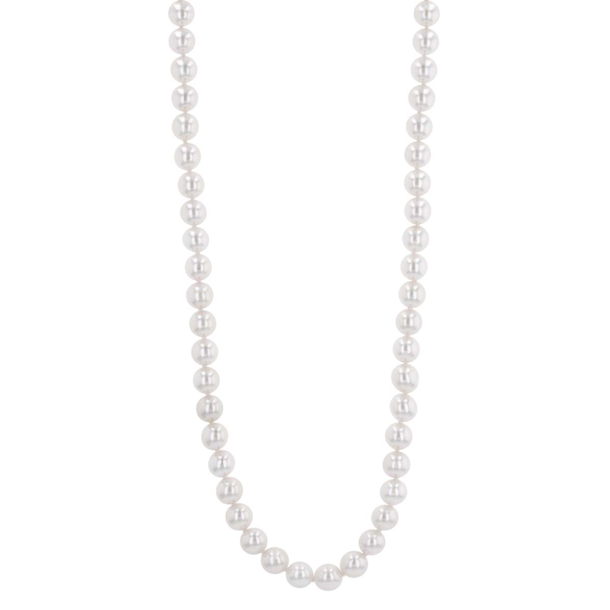 TARA Pearls White Cultured Pearl Strand Necklace in White Gold, 7-7.5 mm, 17.5
