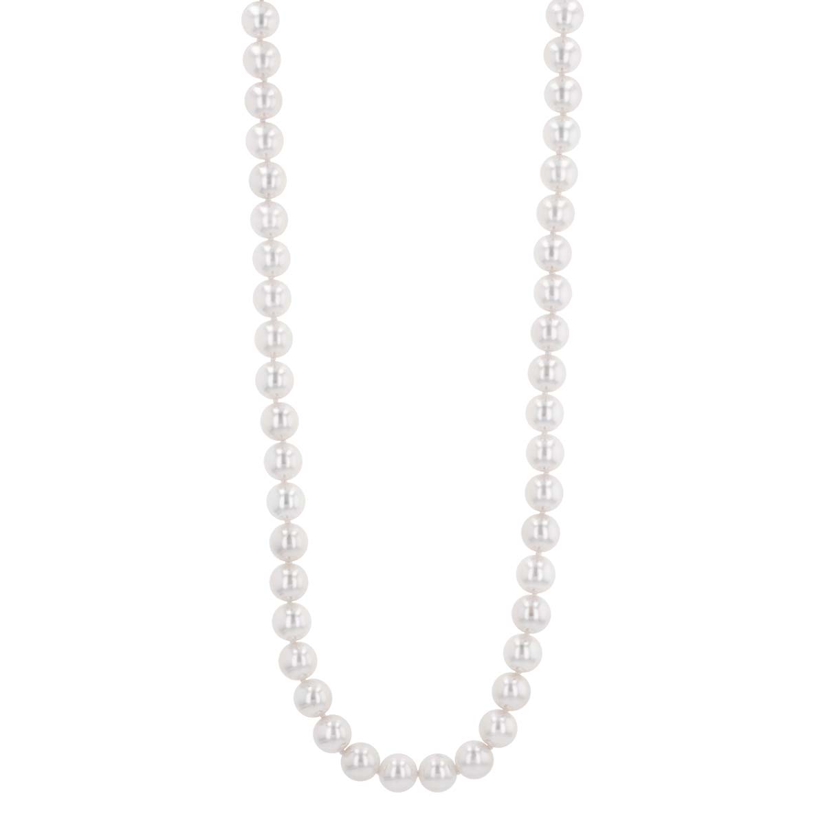 TARA Pearls White Cultured Pearl Strand Necklace in White Gold, 7.5-8 mm, 17.5