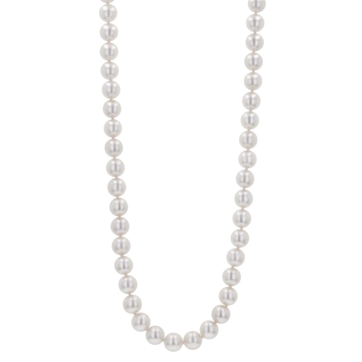TARA Pearls White Cultured Pearl Strand Necklace with White Gold Clasp, 8-8.5 mm, 18