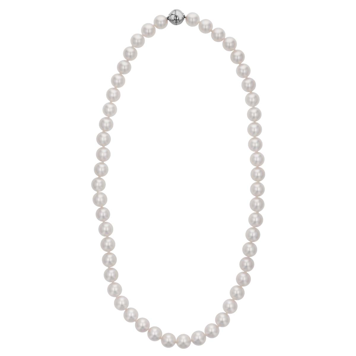 TARA Pearls White Cultured Pearl Strand Necklace with White Gold Clasp, 8-8.5 mm, 18