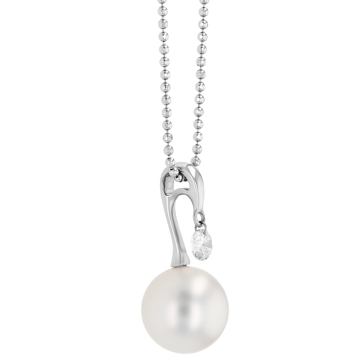 TARA Pearls White South Sea Cultured Pearl & Diamond Pendant in White Gold 18