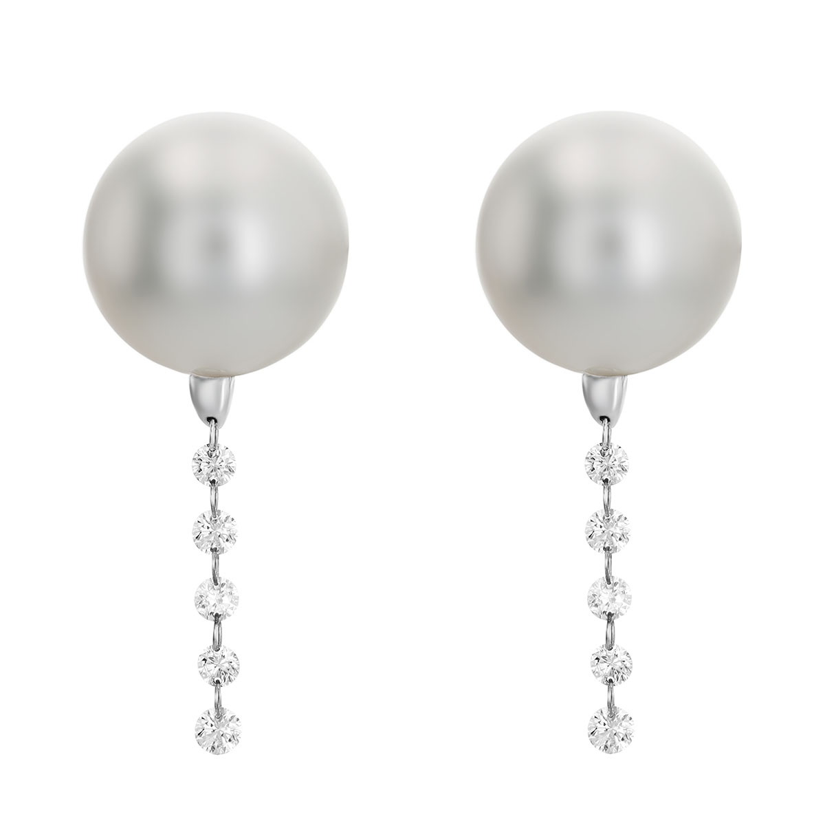 TARA Pearls White South Sea Cultured Pearl & Diamond Dangle Stud Earrings in White Gold